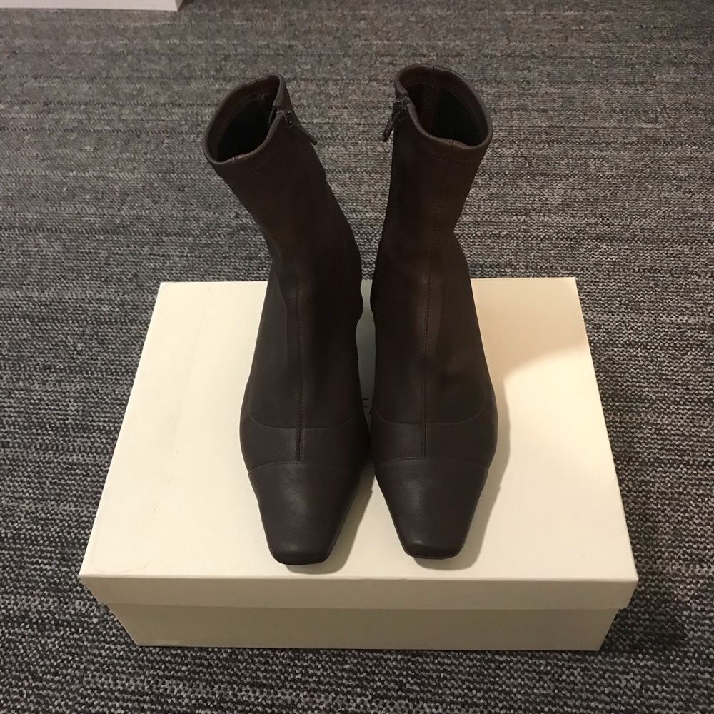 BY‎ FAR Stretch Leather Sleek Ankle Boots